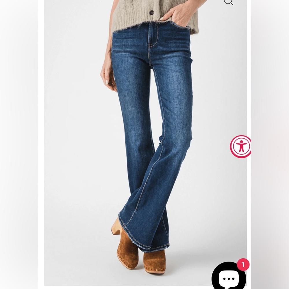 Risen Jeans/High Rise Flare/Dark Denim/Size 1/25